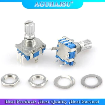 

2PCS Plum handle 15mm rotary encoder coding switch / EC11 / digital potentiometer with switch 5 Pin