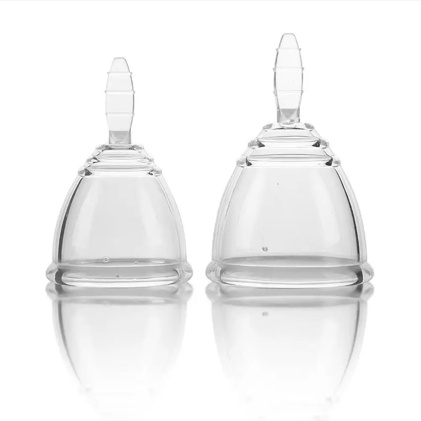 

Medical Grade Silicone Menstrual Cup Transparent Feminine Hygiene Cup replacement sanitary napkin Menstrual Cup with Canvas bag