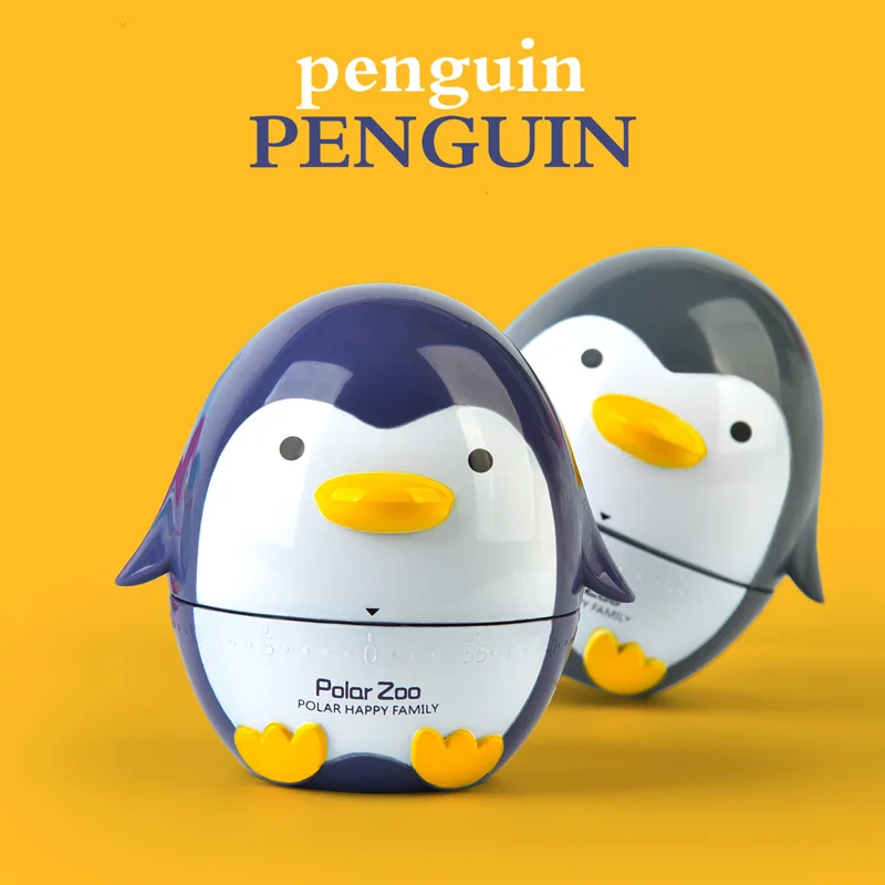 

Clearance Sale Cute Penguin Mechanical Kitchen Dial Timer Cute Cartoon Clock Alarm Reminder Kitchen Timer Set Time Reminder