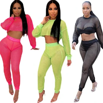 

Women Jumpsuit Romper V-Neck Playsuit Clubwear Trousers Bodycon Pants Outfit 2019 Fashion Mesh Women streetwear sports suits
