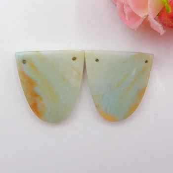 

Hot Sale Amazonite Double Hole Earrings Bead, Stone For Earrings Making 22x21x4mm，6.6g