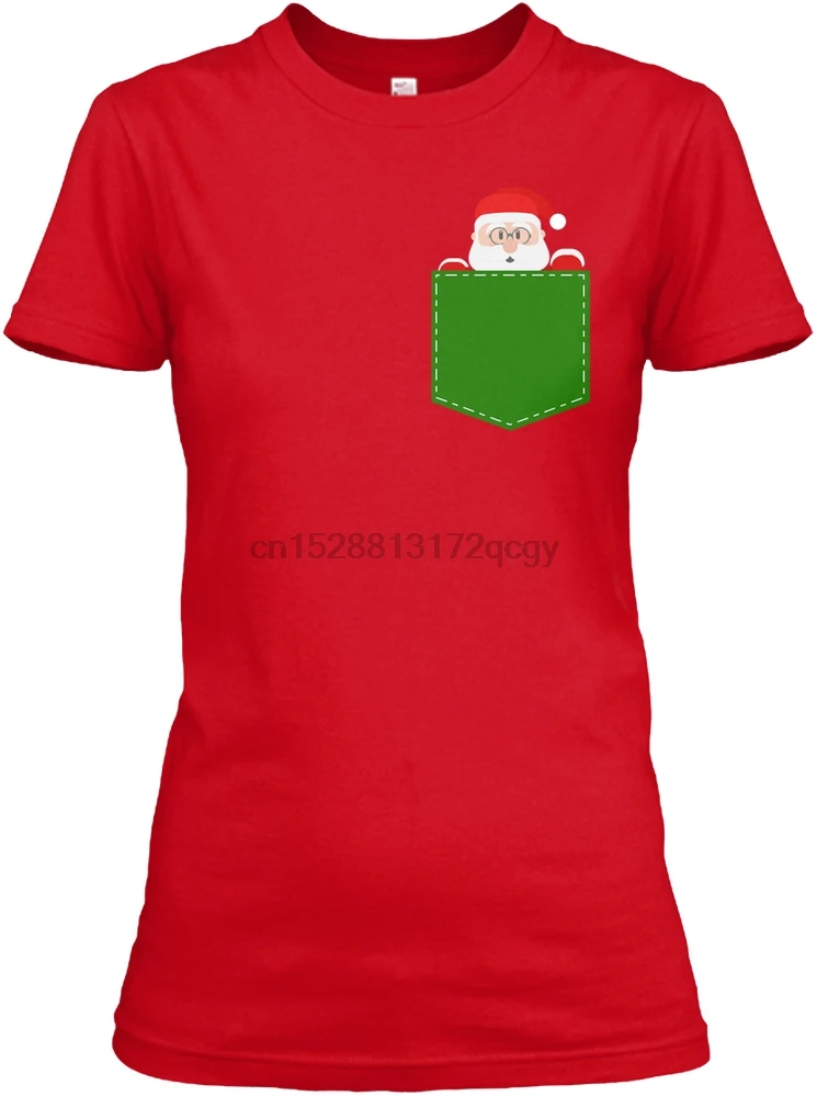 Men T Shirt Santa Claus Women's Christmas Pocket Tee Women T-Shirt Fashion T Shirts 100% Cotton Tee Shirt Men Women Men T-Shirt