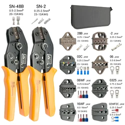 Jeu de pinces à sertir à mâchoires, SN 48B SN 2 pour 2.8 4.8 6.3 VH3.96/dupont 2.54/Tube/bornes d'isolation, Kit d'outils pour Mini pince à fil 