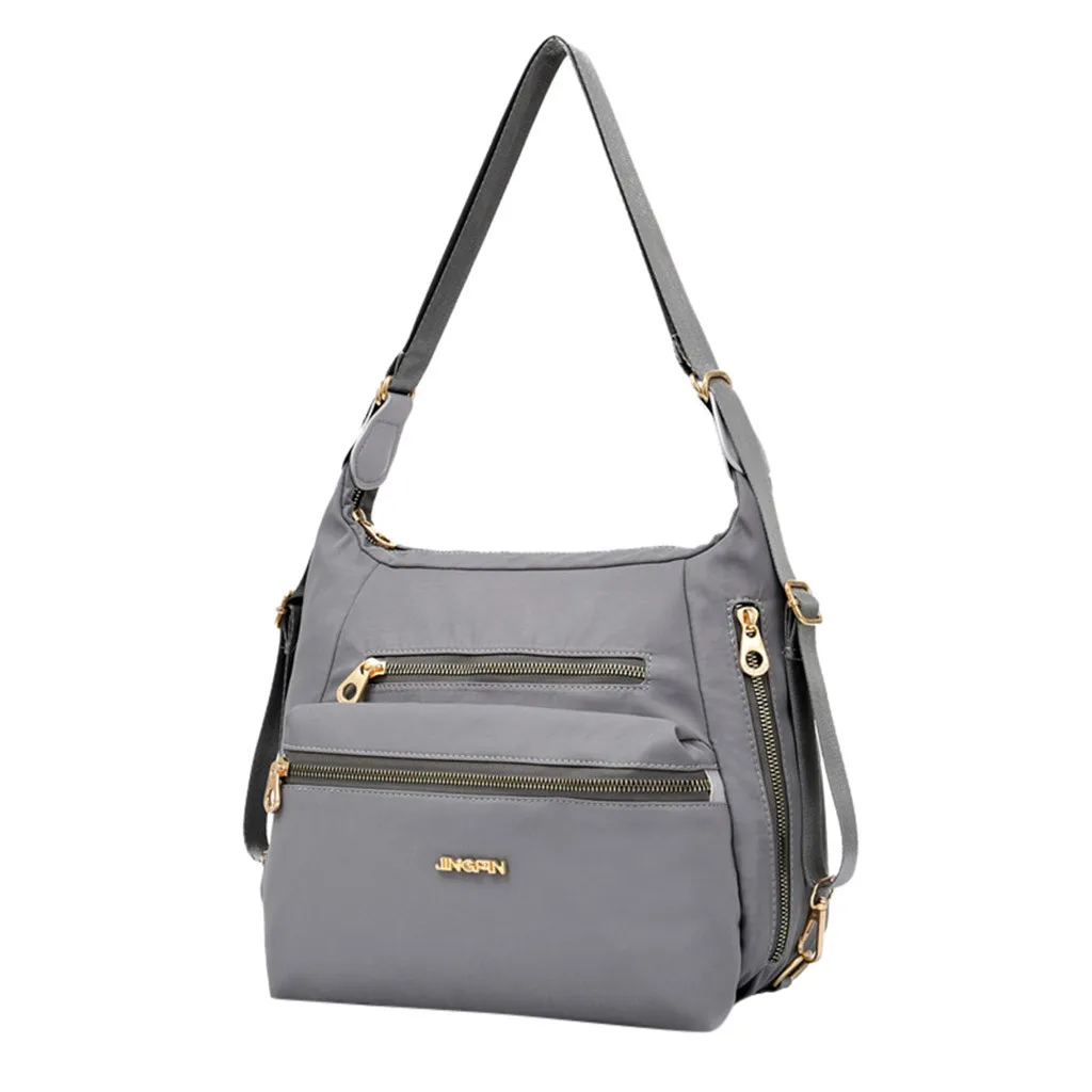 

Multi-function Fashion Large Capacity Waterproof Handbags Simple Solid Color Single Shoulder Bags Nylon Ladies Messenger Bags