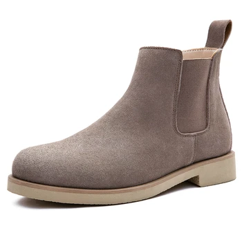

British style mens casual cowboy boots comfortable natural leather shoes spring autumn chelsea boot platform ankle botas sapatos