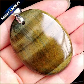 

Women & Men Fashion Jewelry Pendant Necklaces With Chain Wholesale Natural Blue Tiger's Eye Quartz Stone Colares Femininos ZS829