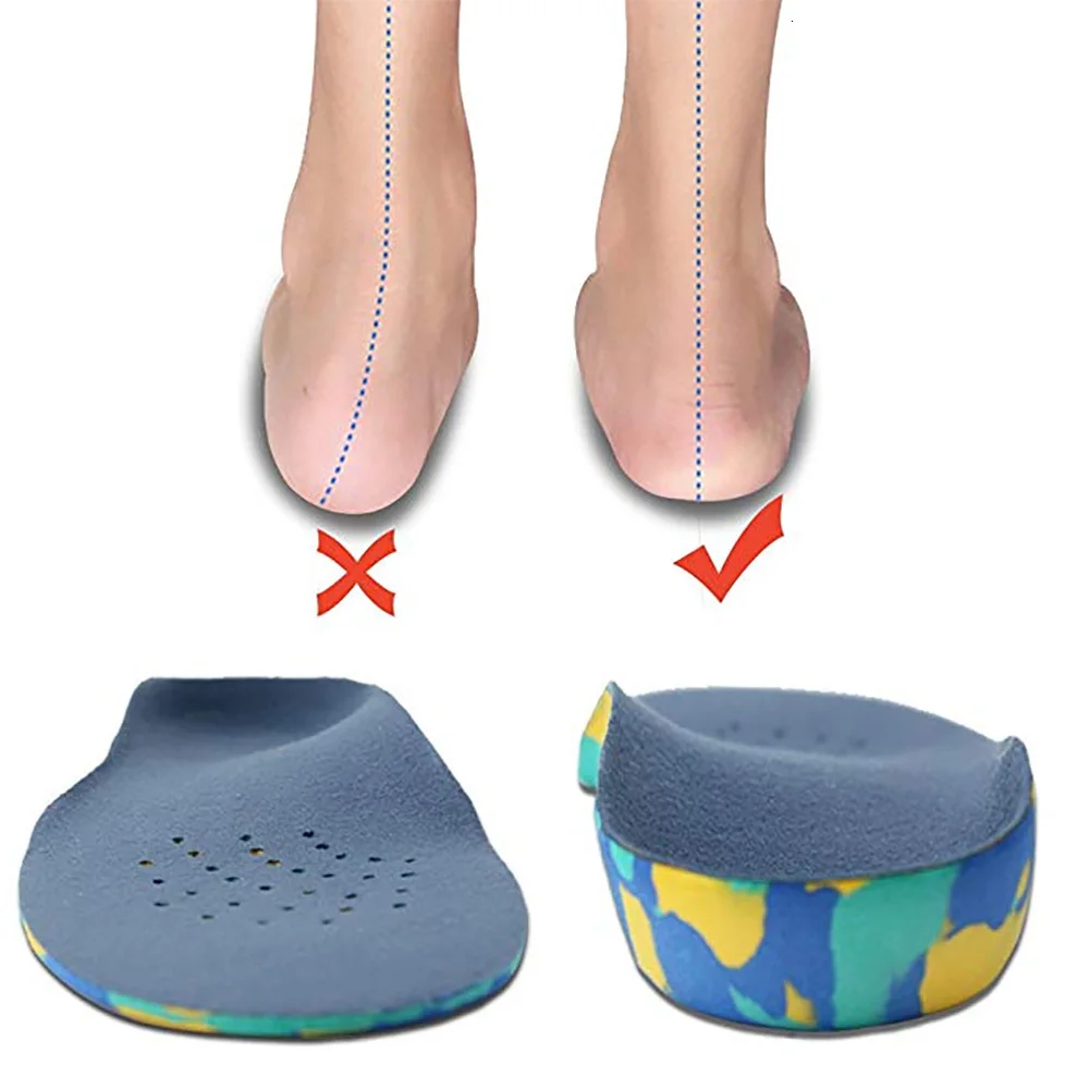 Детские вставки из пены EVA для плоскостопия, Подошвенный Фасциит, детская ортопедическая подушка, стельки для обуви, противоскользящие, дышащие