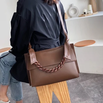 

vintage chains crossbody bag for women designer handbags luxury sofy pu leather crossbody messenger bag large totes big purses