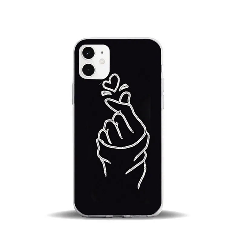 Силиконовый чехол с цветочным рисунком для iPhone 7 8 Plus 6 6S XS Max XR сердечками 11 Pro X 5 SE