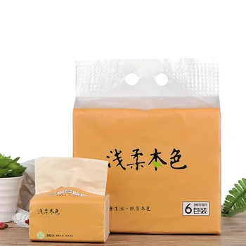 

6 Packs 3-Ply Toilet Tissue Paper Bulk Bath Tissue Strong Skin-friendly Non-Bleanched Home Kitchen Tissue Papers 185x118mm