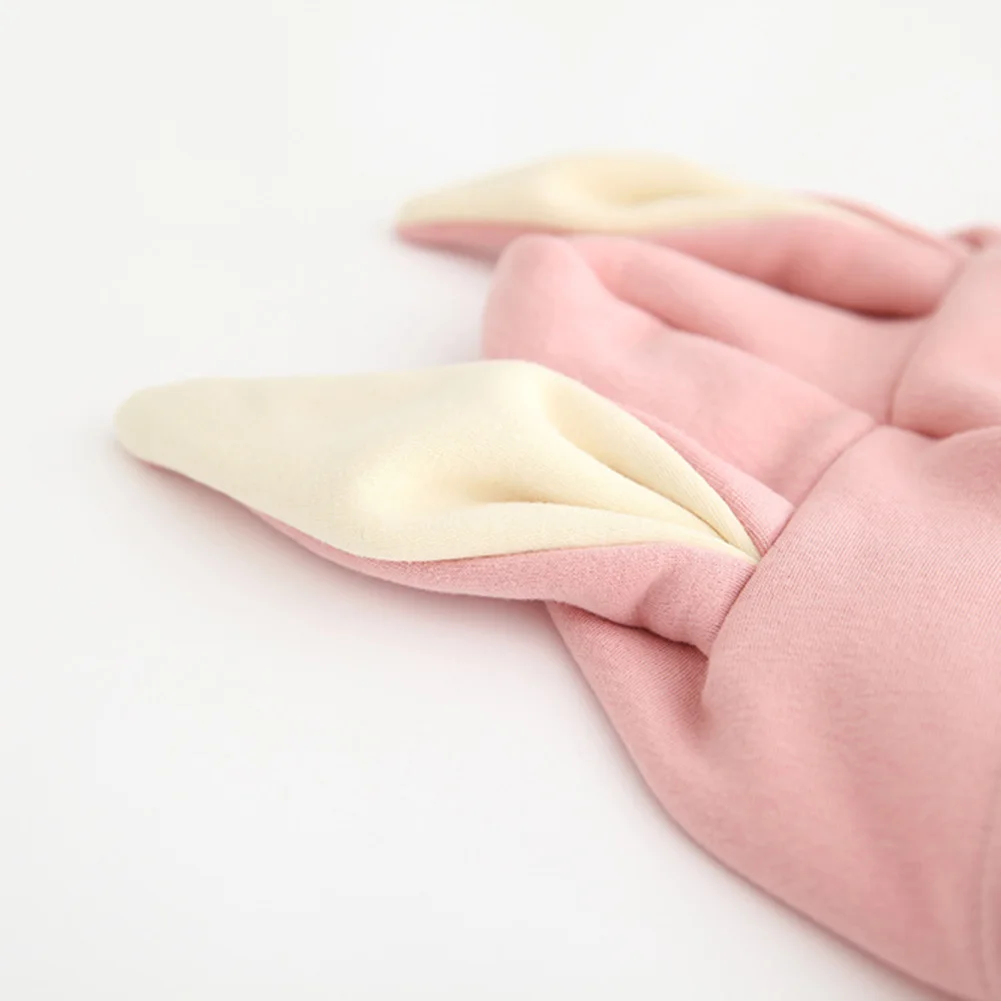 Cute Newborn Baby Romper Rabbit Ears Baby Girl Boy Soft Plush Long Sleeve Hooded Romper Jumpsuit For 0-12Months