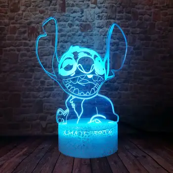 

Lovely Lilo & Stitch Anime Figma Model 3D Illusion LED Kids Nightlight Colorful Changing Light Cartooon action & toy figures