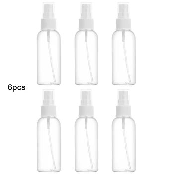 

6Pcs 60ml Travel Transparent Plastic Perfume Atomizer Mini Empty Pressde Pump Refillable Bottle Cosmetic Sample Container