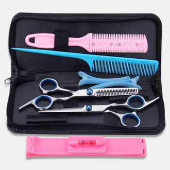 

8Pcs /set Hair Cutting Thinning Scissors Barbers Shear Comb Hairclip Hairdressing Set Sharp Blade With Case Styling Tools Set