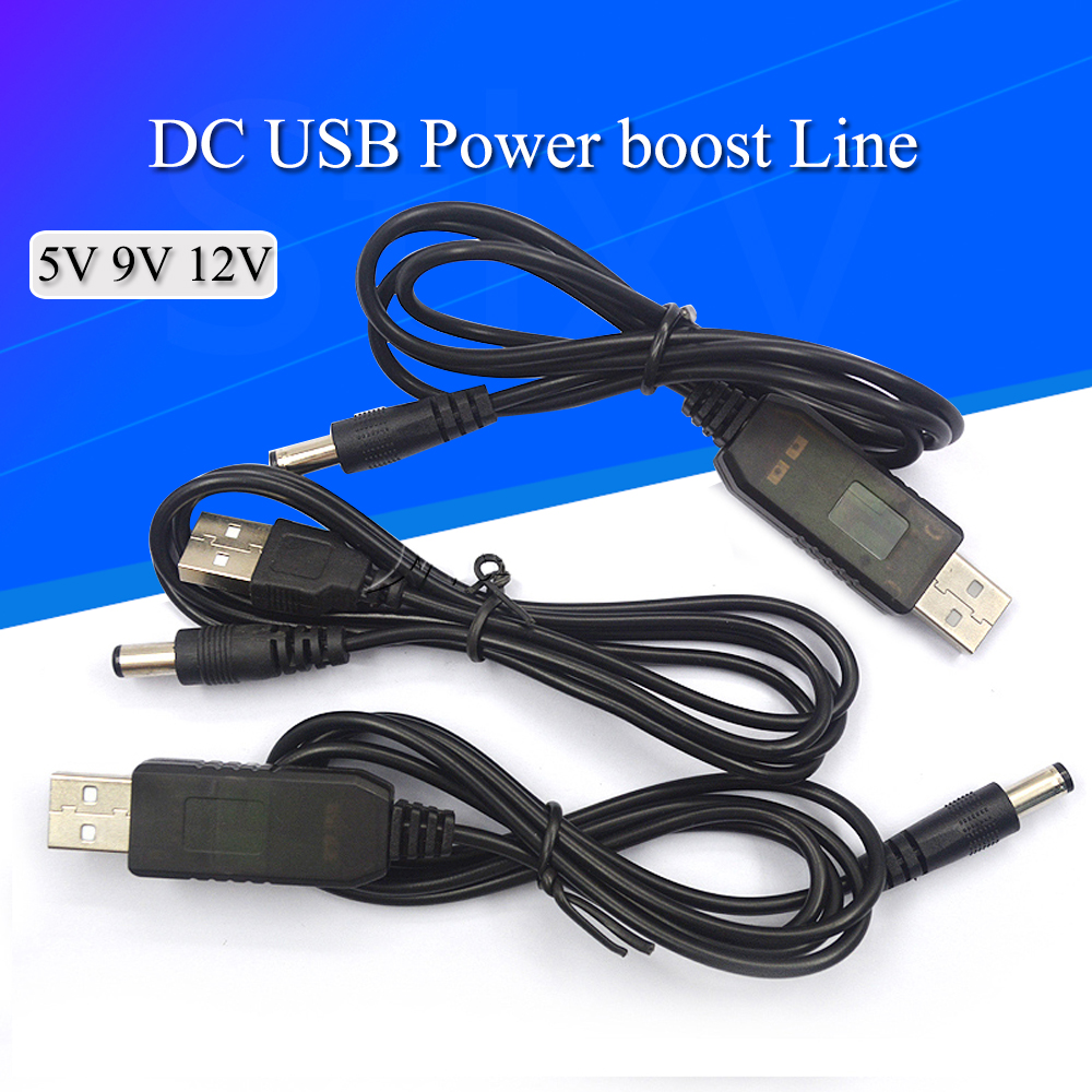 USB Power Boost Line DC 5V to DC 9V / 12V Step UP Module USB Converter Adapter Cable 2.1X5.5MM Plug