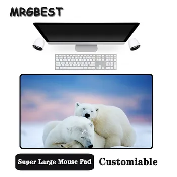 

MRGBEST Big Promotion Large Size Multi-size Locked Mouse Pad Cute polar bear playing animal PC Computer Notebook Desk Mat
