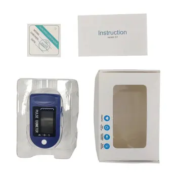 

2020 new finger clip pulse oximeter home blood oxygen saturation monitor finger pulse heart rate meter elderly adults 1pcs