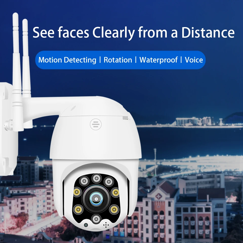

Taida 1080P Wireless Wifi Dome Camera Outdoor Waterproof ONVIF Night Vision Auto Tracking Home Surveillance IP Camera