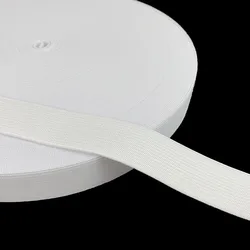 5 - Meter Flat Elastic Band for Sewing and DIY Projects - Versatile Stretch Fabric Accessory (White)