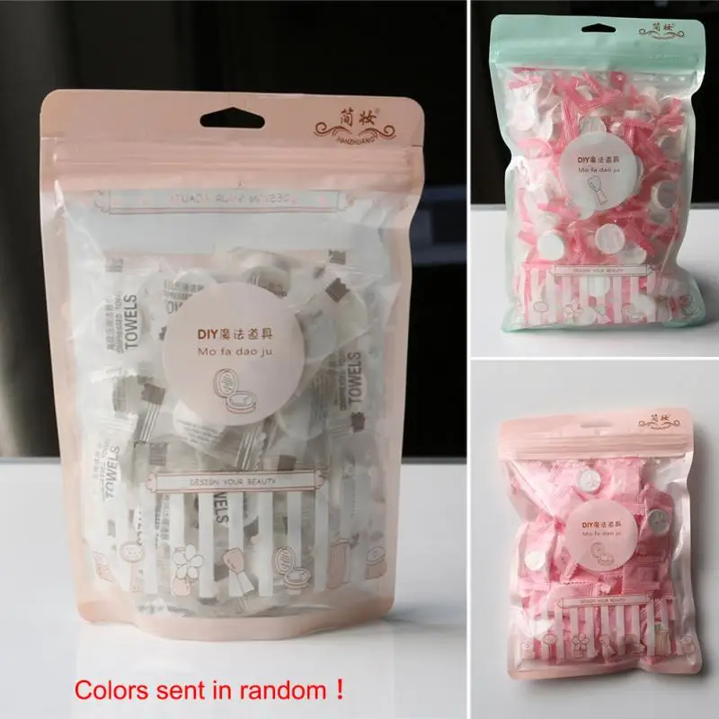 

50Pcs Non-woven Disposable Towels Travel Magic Compressed Cotton Disposable Towel Tablet Capsules Cloth Wipes Paper Tissue Mask