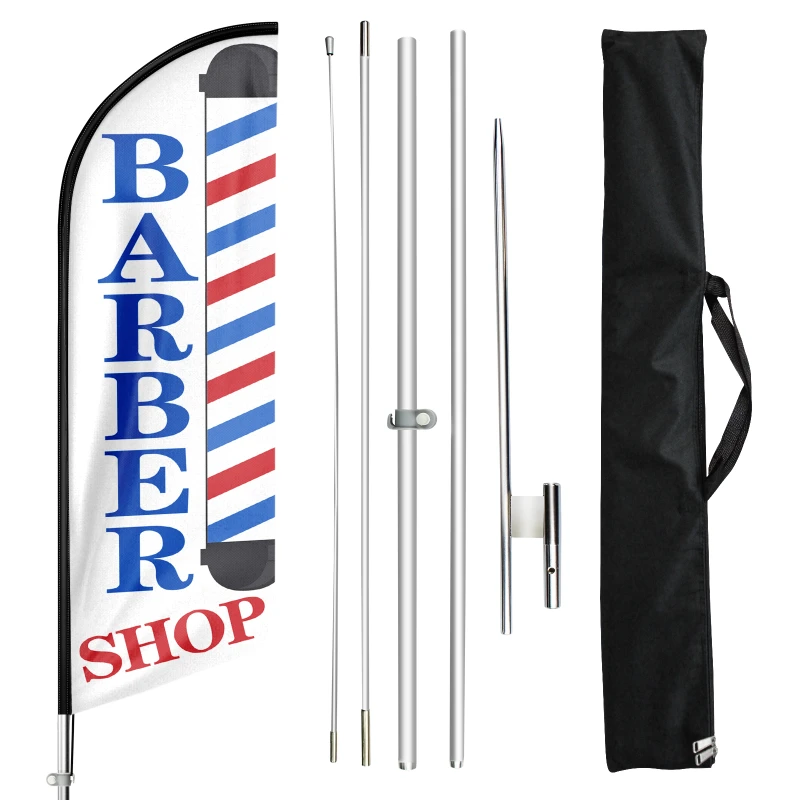 Barber Nails Windless Standard Size  Swooper Flag Sign Banner Pk of 2 