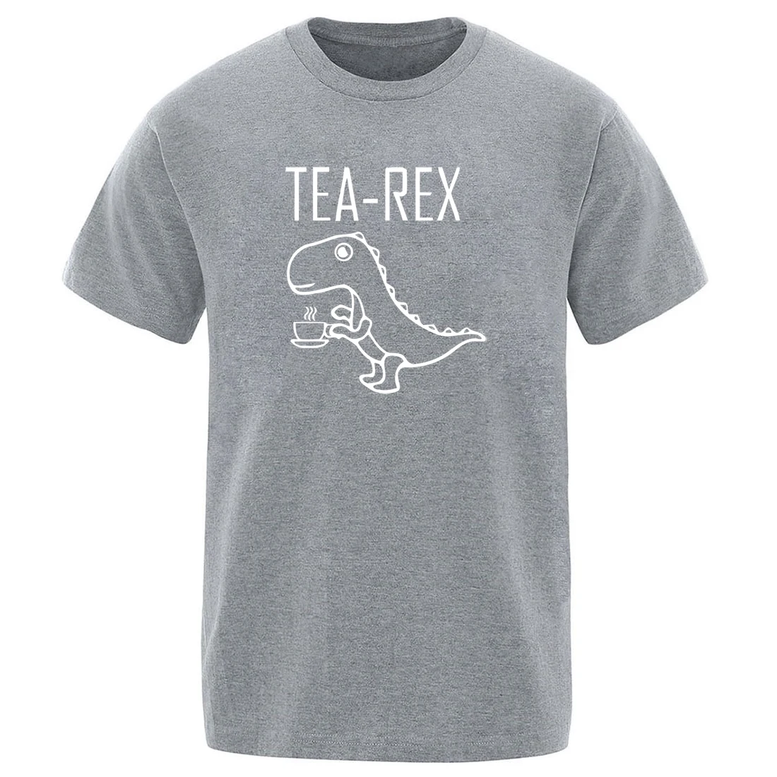 Горячая Распродажа мужские футболки с принтом Tea Rex забавные однотонные Harajuku