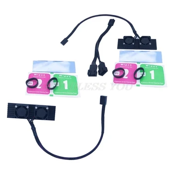 

M.2 NVMe Heatsink SSD Solid State Drive 2280 Cooler Dual Cooling Fan with Thermal Pad Cooling Fin Power Supply Adapter Cable