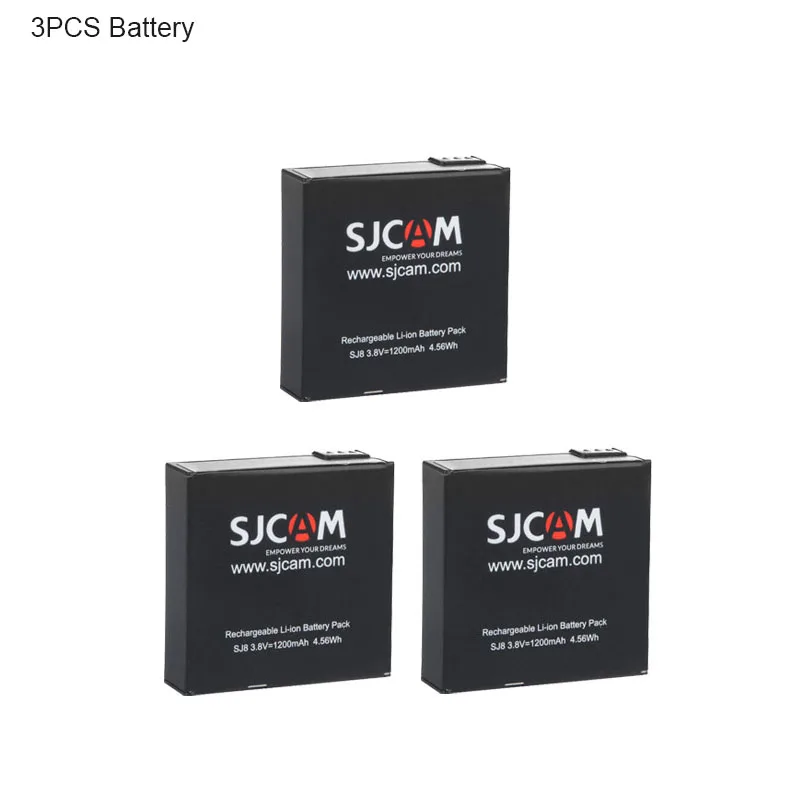 SJCAM SJ8 PRO батарея 1200mAh литий-ионные аккумуляторы для SJCAM SJ8 Plus/SJ8 аксессуары для экшн-камеры - Цвет: 3PCS Battery