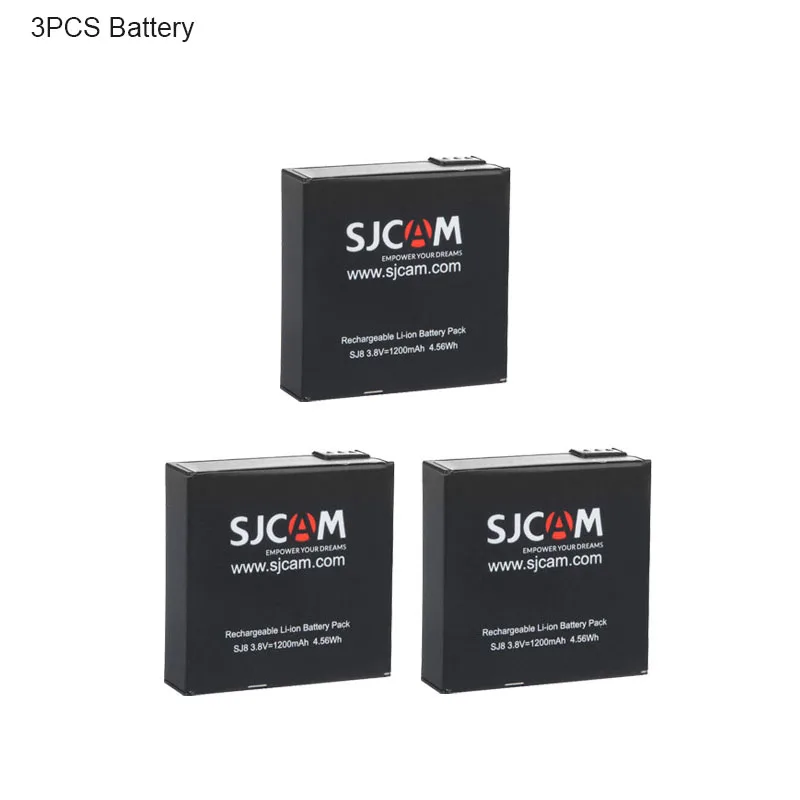 3PCS Battery SJCAM SJ8 PRO батарея 1200mAh литий-ионные аккумуляторы для SJCAM SJ8 Plus/SJ8 аксессуары для экшн-камеры - Цвет: 3PCS Battery