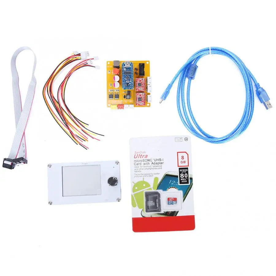

USB Terminal Cord 2 Axle CNC Laser Engraving Machine Control Board with Control Panel 12V/5V for Woodworking DIY