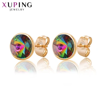 

Xuping Jewelry 10*10mm Exquisite Round Design Studs Earrings Colorful Crystals from Swarovski Party Gift Women M84 /M83-20421