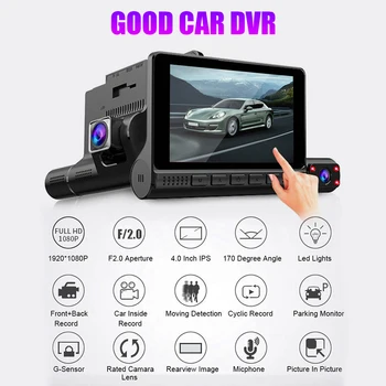 

Car Dashboard Touch Screen Cam with Rear View 909 4 inch Dual Lens HD Camera for Caring Personal Cars Accessories