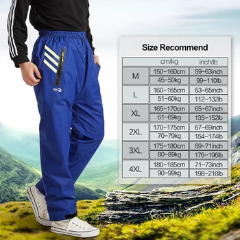 

QIAN Pockets Rain Pants Women/Men Raincoat Outdoor Thicker Waterproof Trousers Motorcycle Fishing Camping Rain Gear Pants