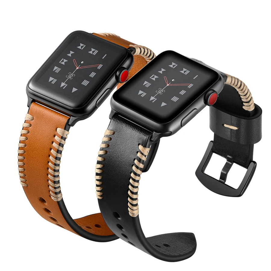 Часы с кожаным ремешком браслет для наручных часов Apple Watch ремешок 42 мм 38 версия