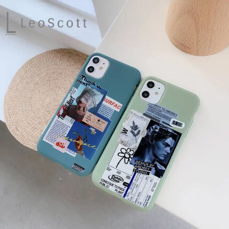 

Art statue mosaic pattern Phone Case Candy Color Phone Case for iPhone 11 12 mini pro XS MAX 8 7 6 6S Plus X 5S SE 2020 XR