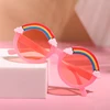 Kids Sunglasses Rainbow Pattern Anti-UV Sunglasses Photography Props for Boys and Girls