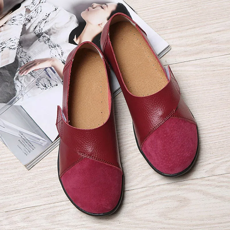 Women Suede Loafers Comfy Slip-on Soft Sole Casual Breathable Flats Shoes C55