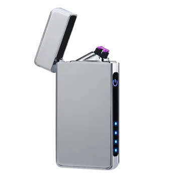 

Windproof Electronic Usb Charging Cigarettes Smart Press Screen Lighter Double Arc Plasma Pulse Personality Led Power Display Li