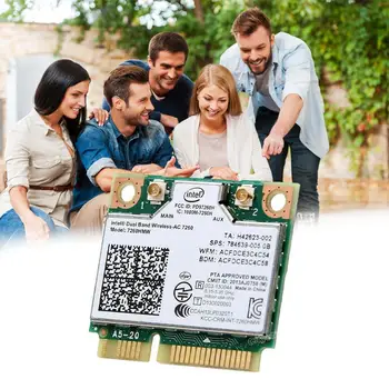 

Dual Band Wireless Wifi Card For Intel 7260HMW Half Wi-Fi 4.0 Bluetooth 7260AC Adapter 802.11ac 2.4G/5Ghz Mini PCI-E J0Y3