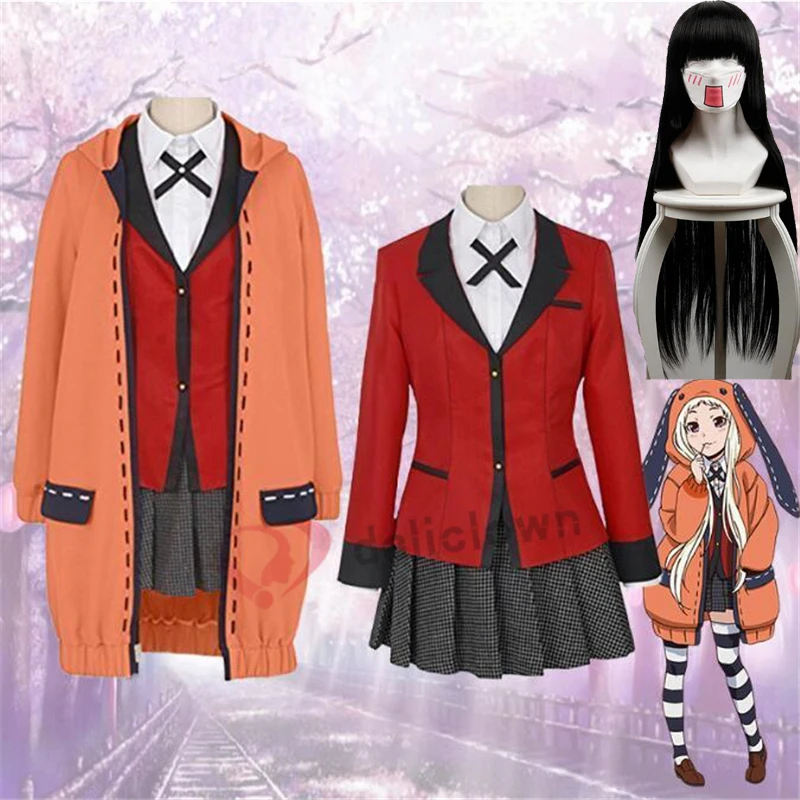 Аниме Kakegurui костюмы для косплея японская школьная форма Yumeko Jabami Yomotsuki Runa набор
