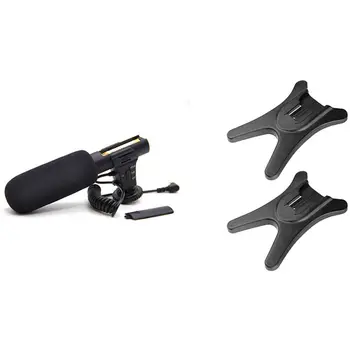 

1 Pcs 3.5mm Digital Video Recording Sound Mini Mic & 2 Pcs Camera Flash Stand Hot Shoe Mount with 1/4Inch Tripod Thread