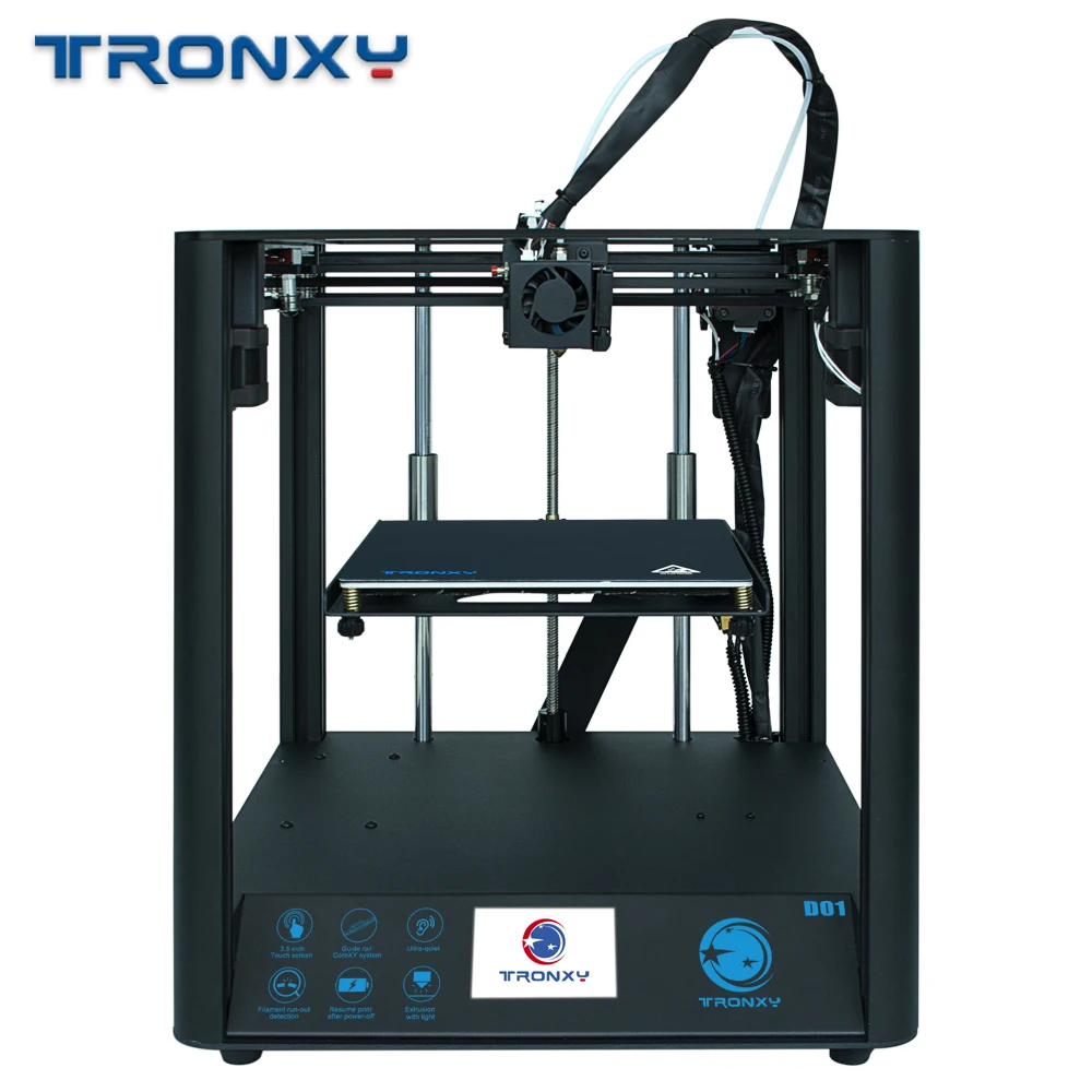 Tronxy D01 3d принтер бесшумный дизайн высокоточная направляющая 3d печать Гибкая нить интегрированная алюминиевая металлическая структура