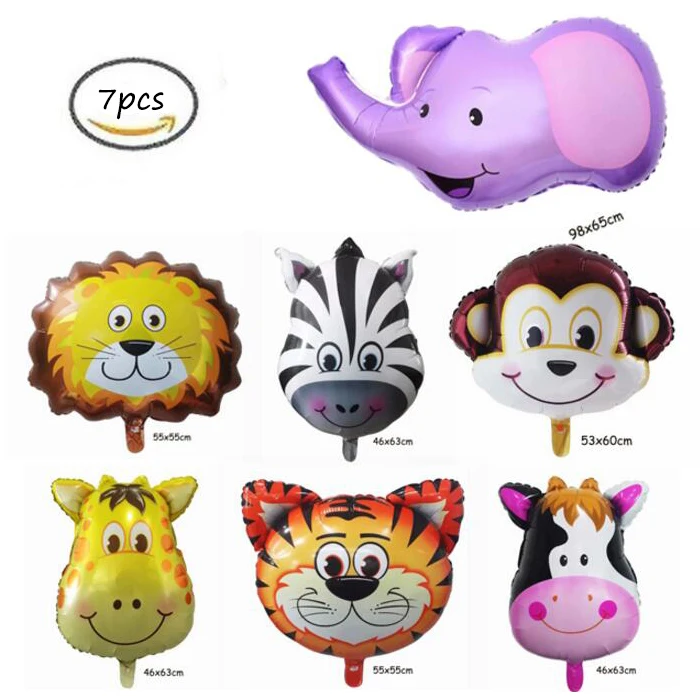 7pcs/lot Animal Head Foil Helium Balloons Theme Party Decor Children's Gifts Balons helium Inflatable Balaos supplies | Дом и сад