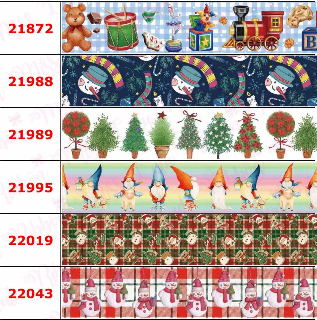 16 мм-75 мм с героями мультфильмов, рождествеская серия с принтом медведя, снеговика и напечатан Grosgrain ленты/лента с геометрическим узором Сделай Сам DIY бигуди для волос с бантом, вечерние 50 ярдов/рулон
