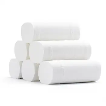 

10 Rolls/Lot Fast Shipping Toilet Roll Paper 4 Layers Home Bath Toilet Roll Paper Primary Wood Pulp Toilet Paper Tissue Roll