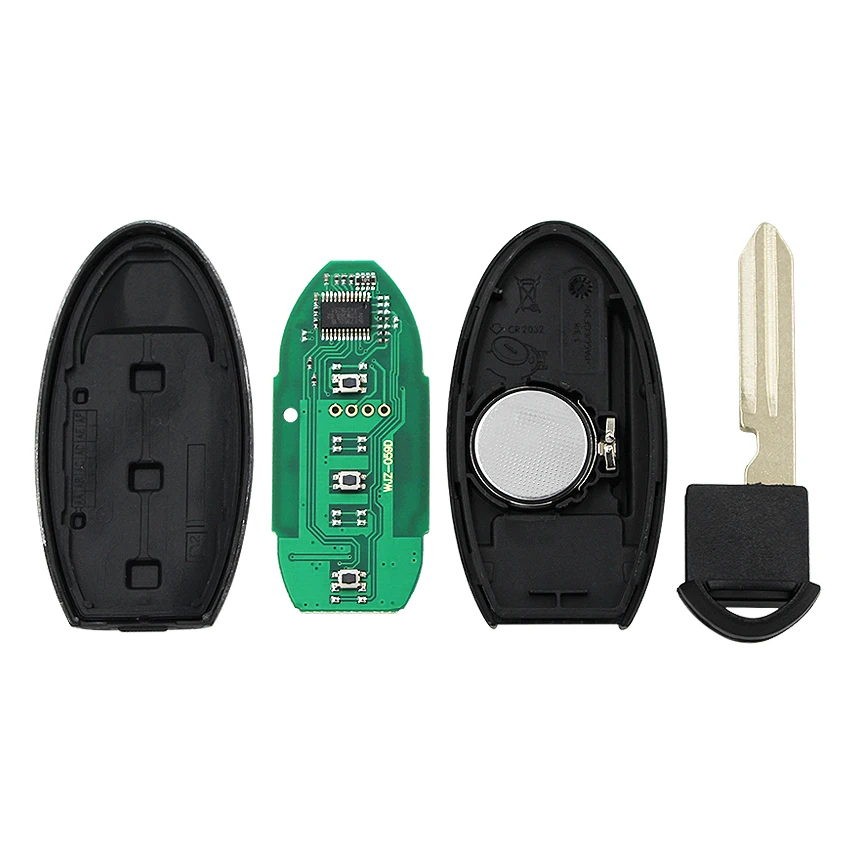 2 кнопки умный дистанционный ключ FSK433MHz с чипом PCF7952LTT для Nissan Versa с ключом вставки
