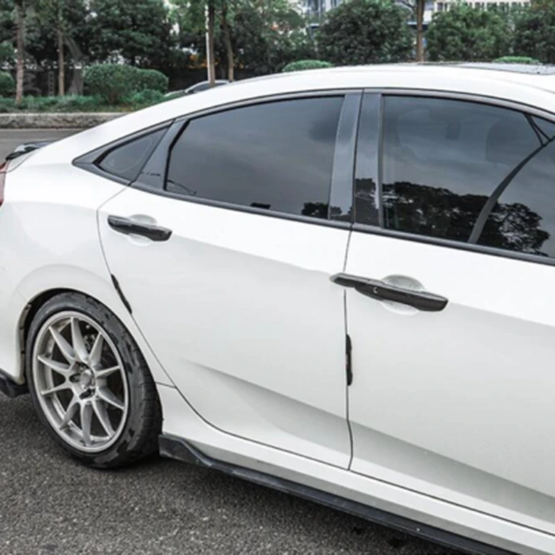 Углеродное волокно черная дверь столб крышки планки для Honda Civic