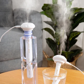 

USB Portable Air Humidifier Diamond Bottle Diffuser Mist Maker for Home Office Humidification Detachable