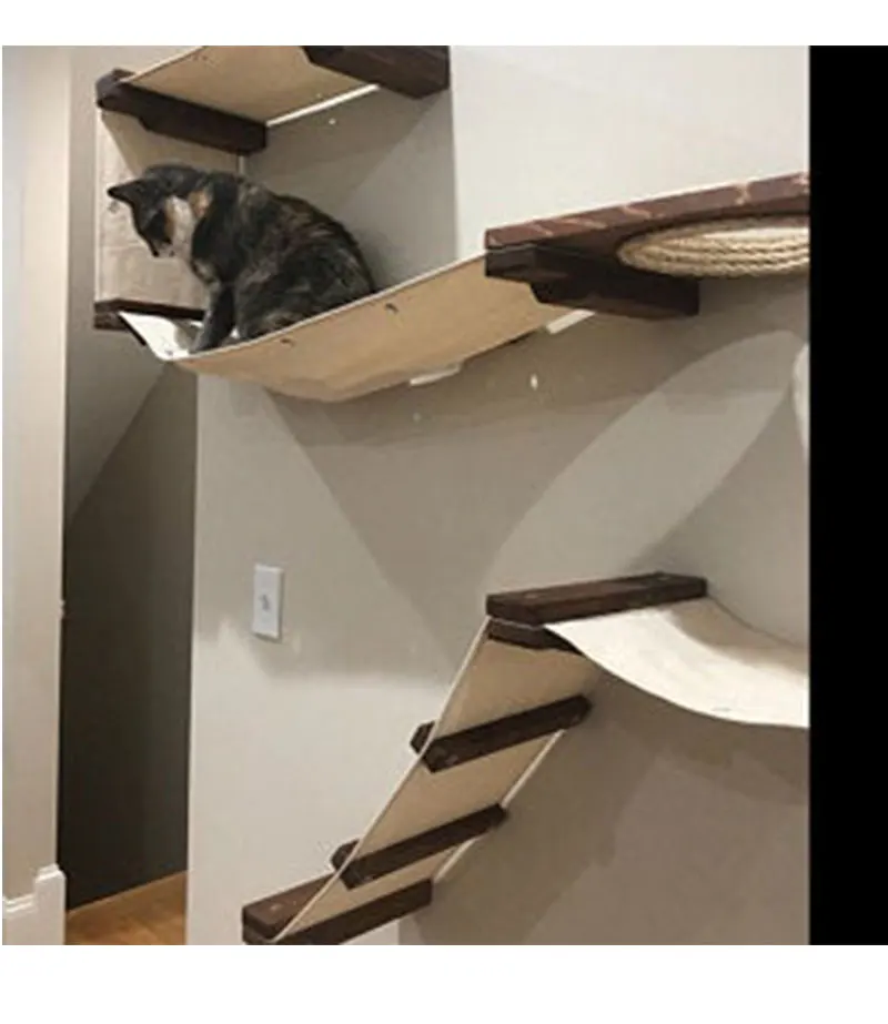 Wall-mounted Cat Standing Post Cat Tree Hammock Pet Furniture