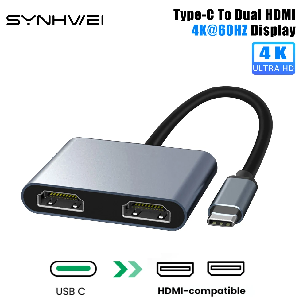 Док-станция с двумя портами USB C и HDMI 4K 60 Гц | Компьютеры офис
